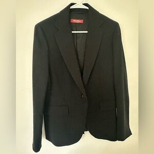 MaxMara Black Single-Button Wool Blazer